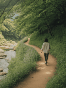 진안고원길 트레킹하는 사람의 모습